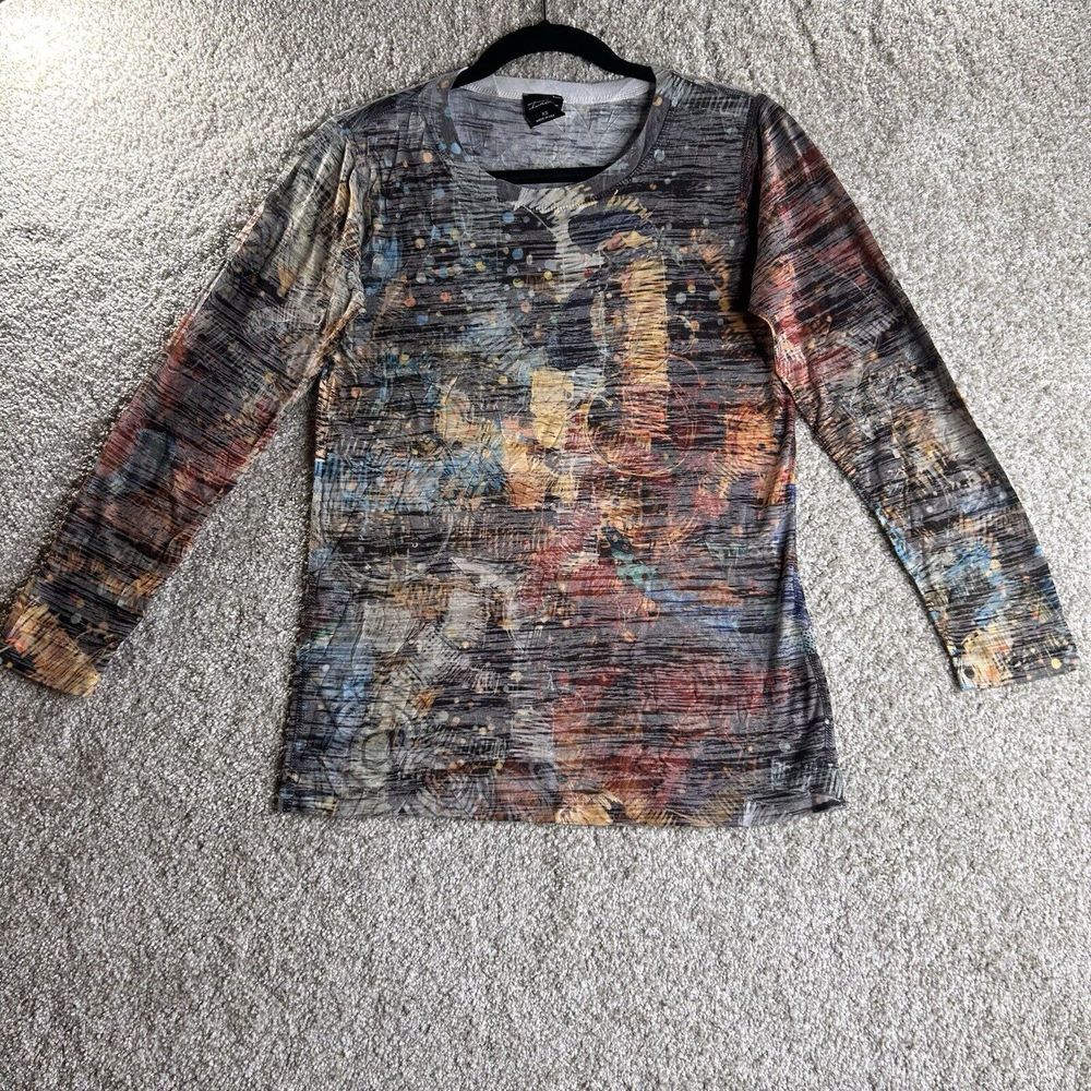 Inoah Long Sleeve Top Round‎ Neck Women's Size Xs Multicolor